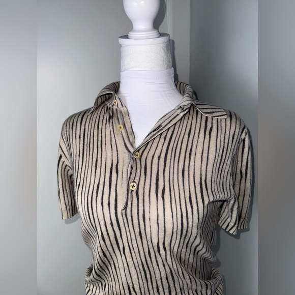 Bottega Veneta Animal Stripe Polo/ Size 4-6 - Picture 3 of 11
